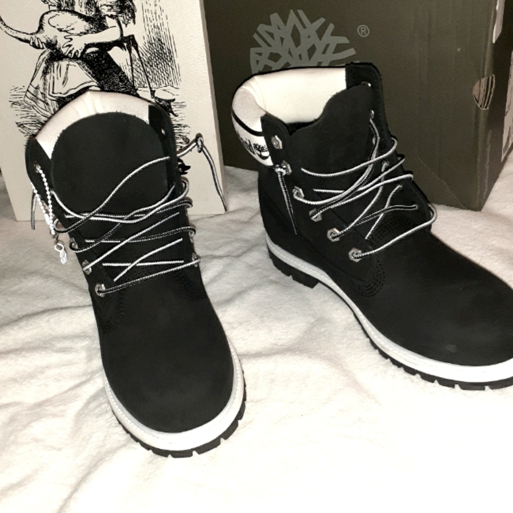 Timberland Black and White boots